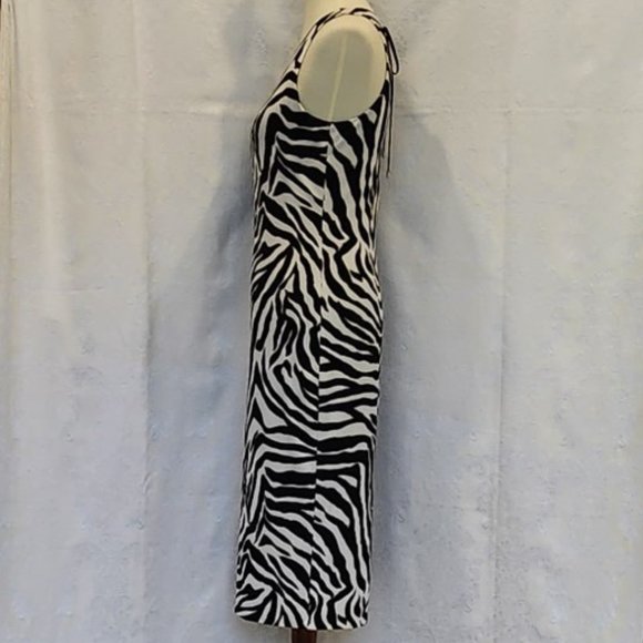 White House Black Market Sleeveless Zebra Print Dress NWOT - Picture 5 of 14